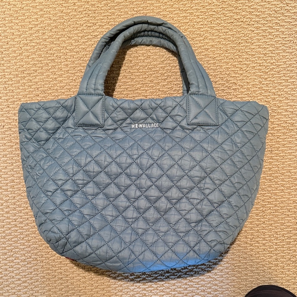 MZ Wallace Quilted Blue Metro Tote Bag